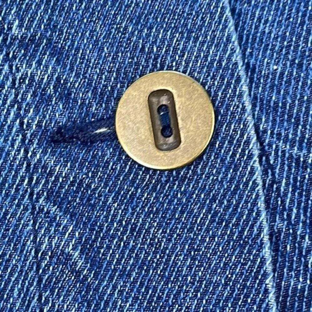 Pilcro and the Letterpress Denim Jean Button Front Skirt Seamed Panels A Line 10